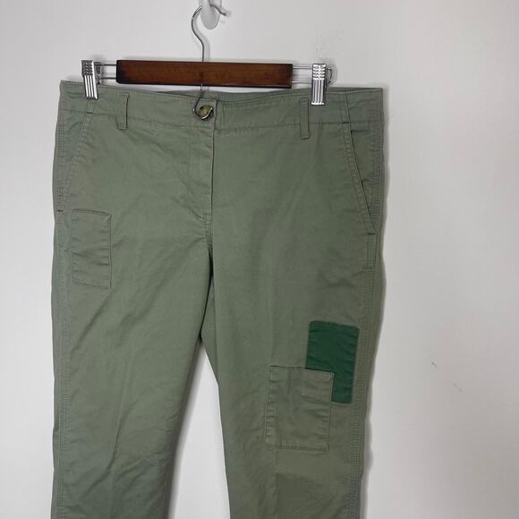 Ann Taylor Loft women's size 8 khaki loden green pants chinos patch detail trend - Picture 5 of 13